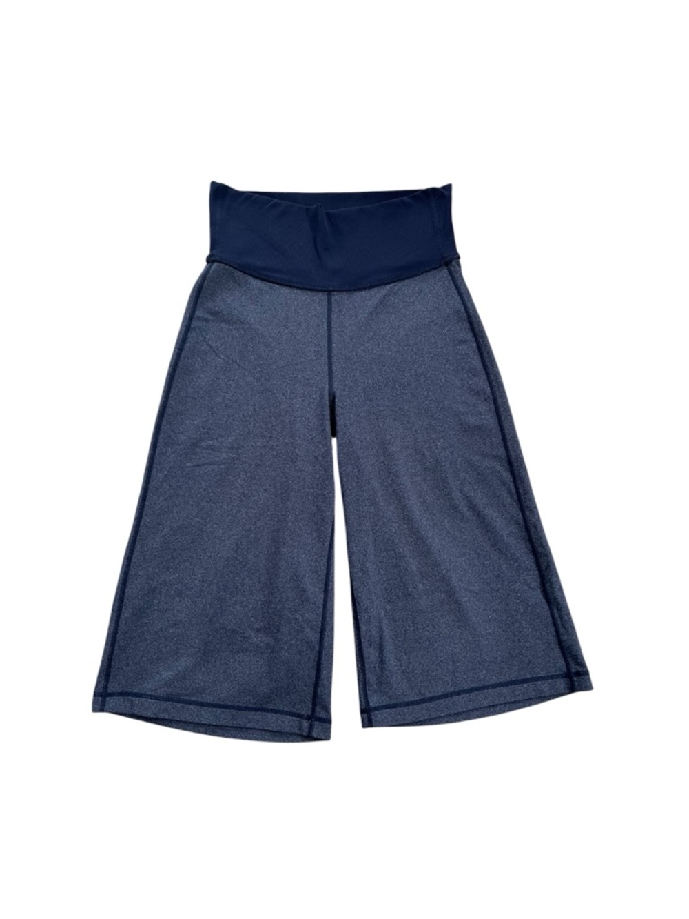 Lululemon 15” Navy Heathered Blue Wide-Leg Cropped Yoga Culottes Pants Size 4